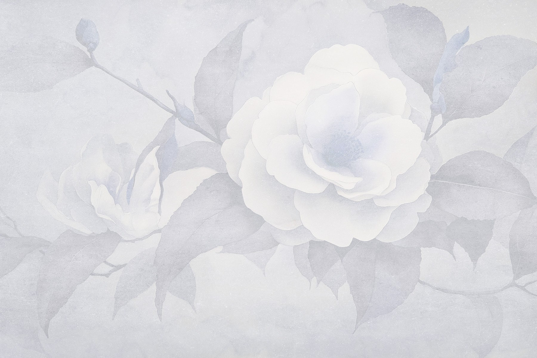 White flower with leaves