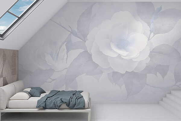 Fiore bianco con foglie Fiore bianco con foglie
