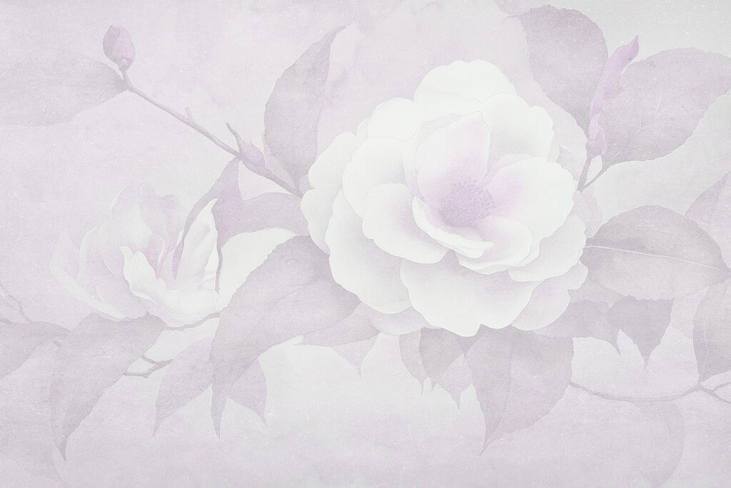 Fiore bianco con foglie Fiore bianco con foglie