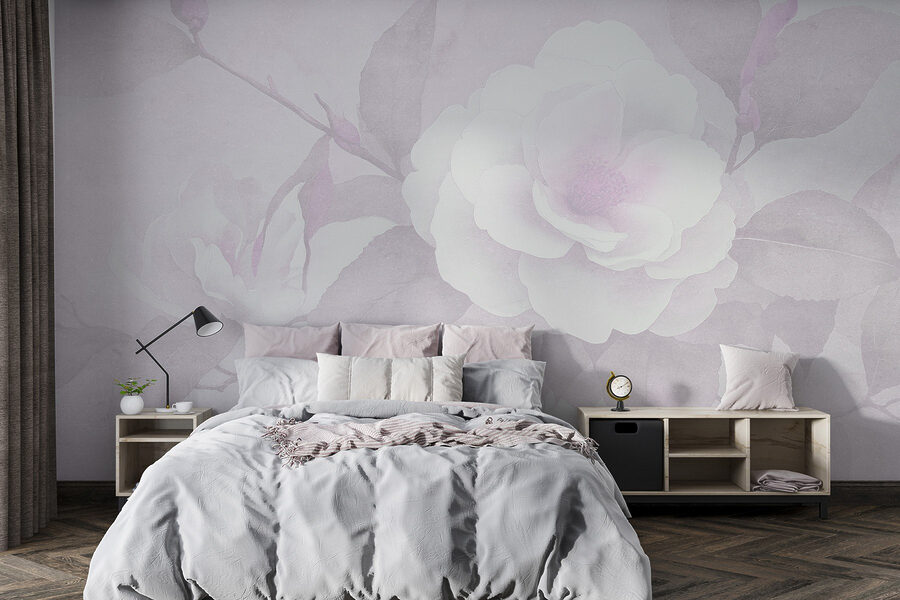 Fiore bianco con foglie