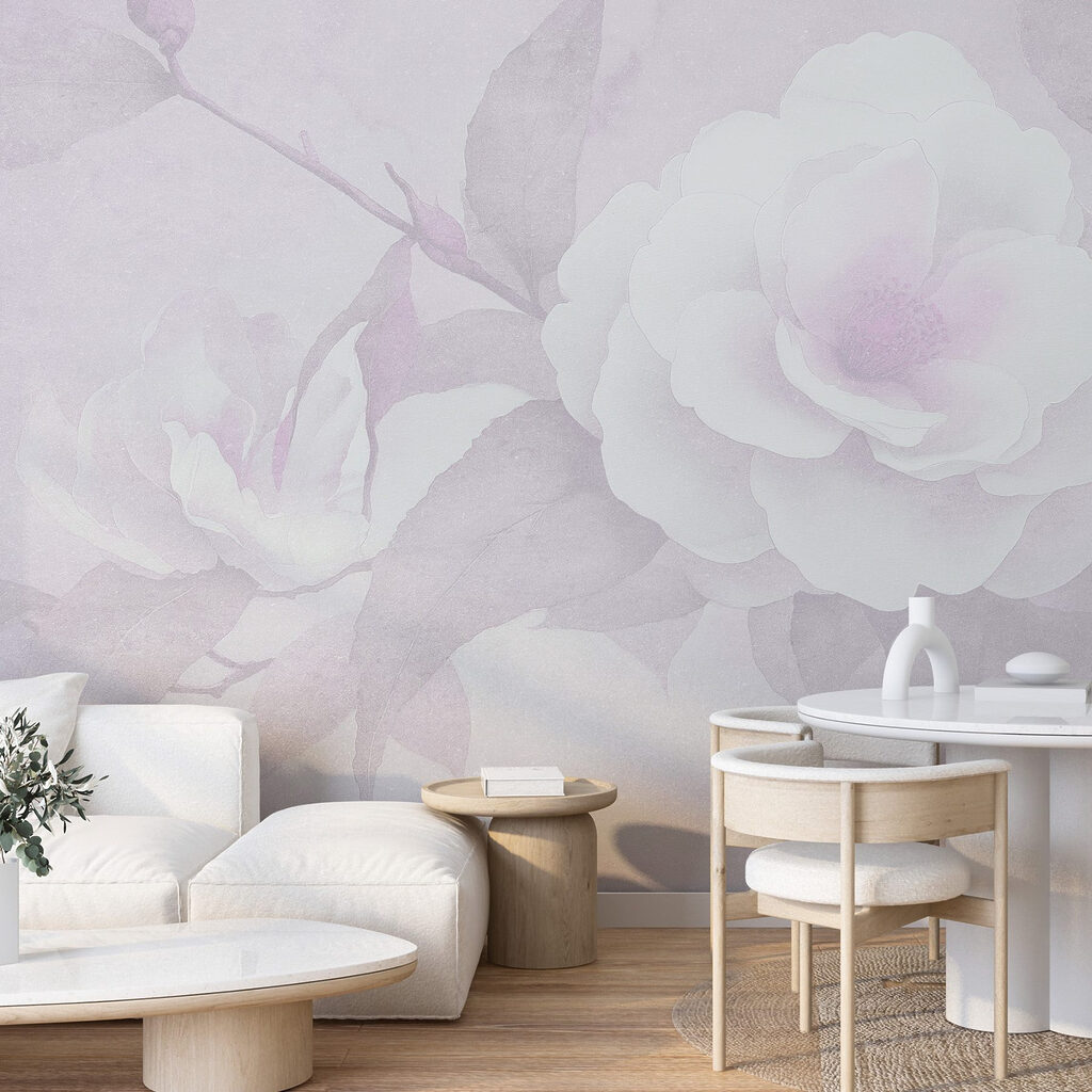 White flower with leaves