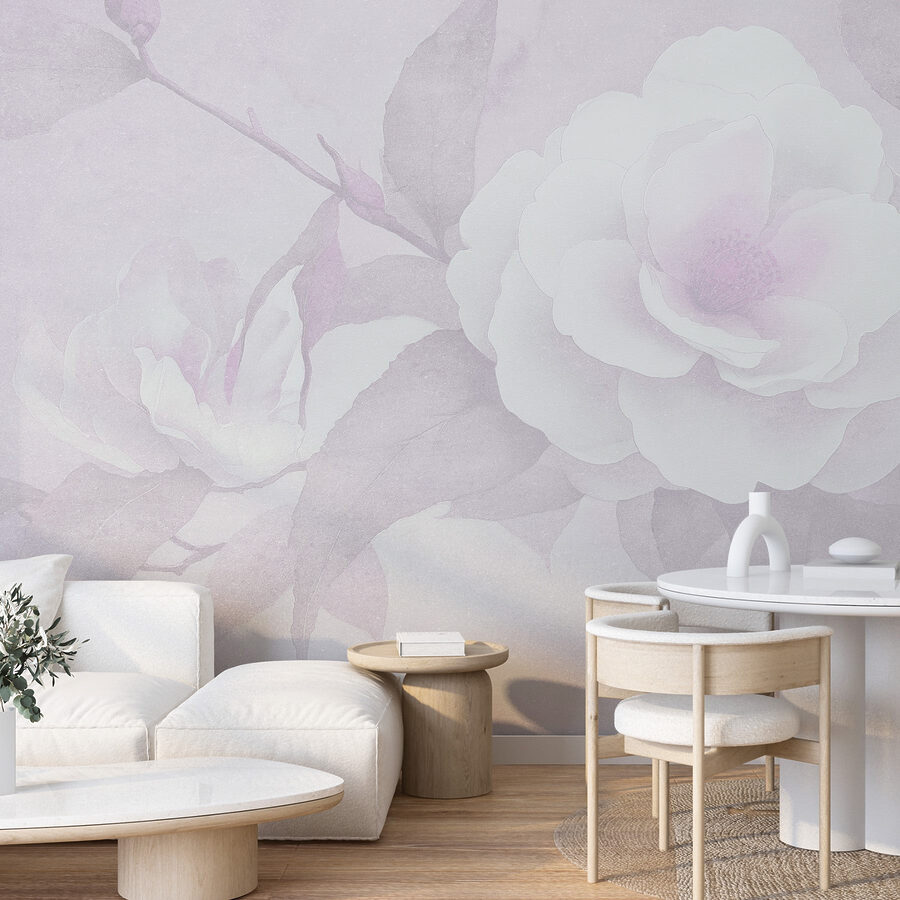 Fiore bianco con foglie