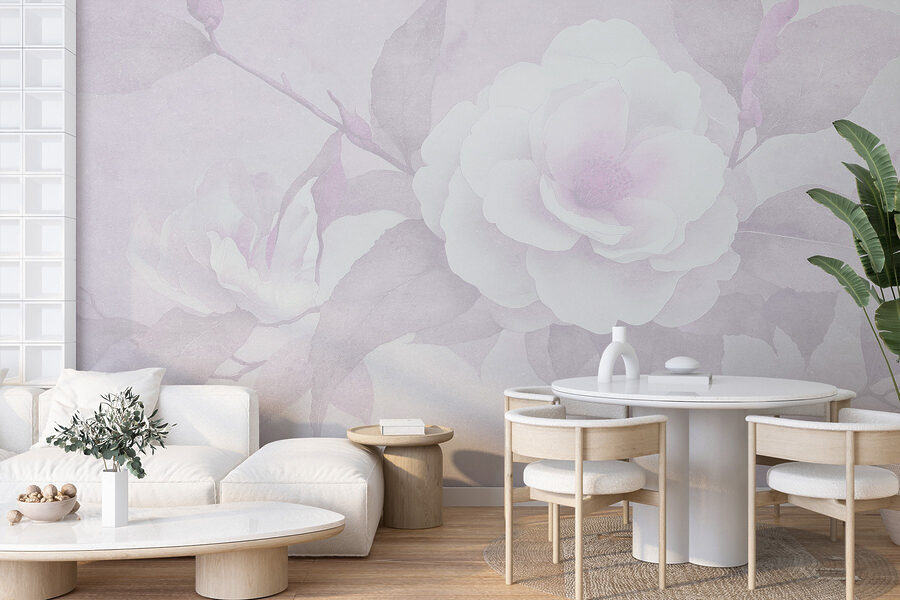 Fiore bianco con foglie