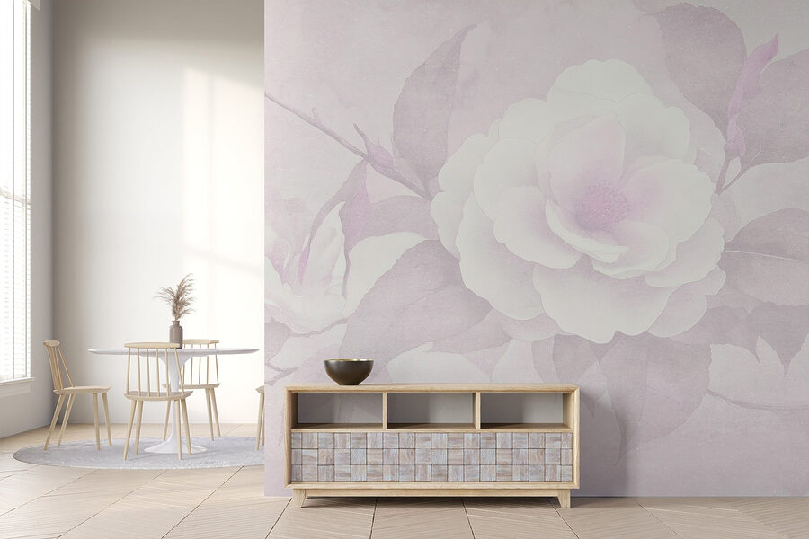 Fiore bianco con foglie