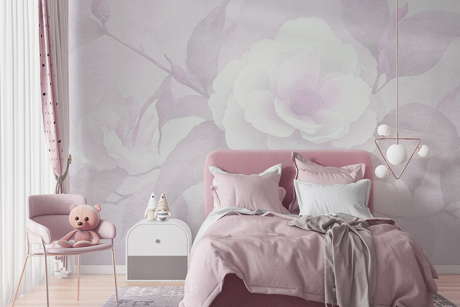 Fiore bianco con foglie
