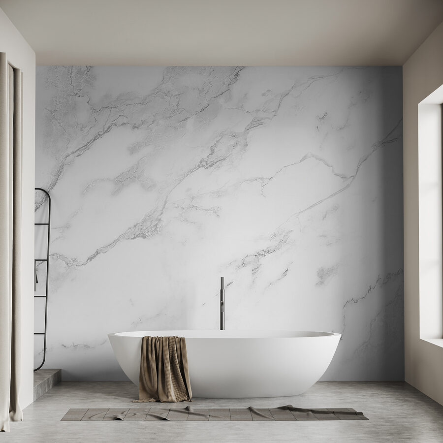 Superficie in marmo bianco con venature nere