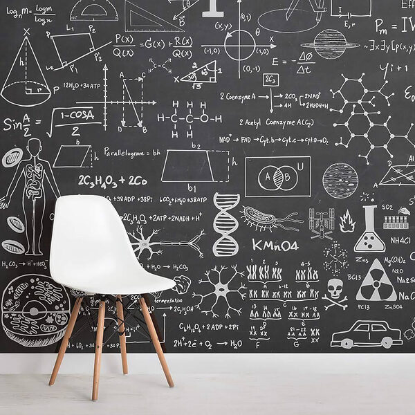Lavagna con simboli e formule matematiche Lavagna con simboli e formule matematiche