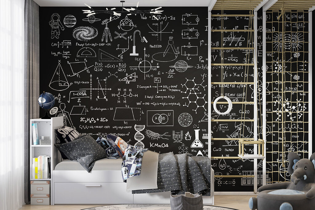 Blackboard with math symbols and formulas Blackboard with math symbols and formulas