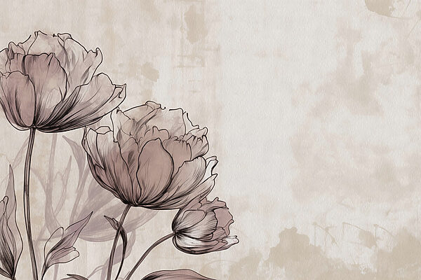 Disegno di fiori su sfondo bianco Disegno di fiori su sfondo bianco
