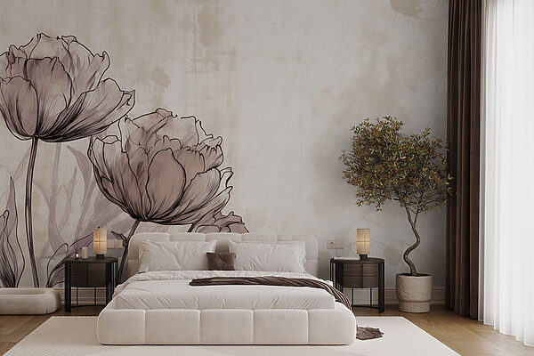 Disegno di fiori su sfondo bianco Disegno di fiori su sfondo bianco