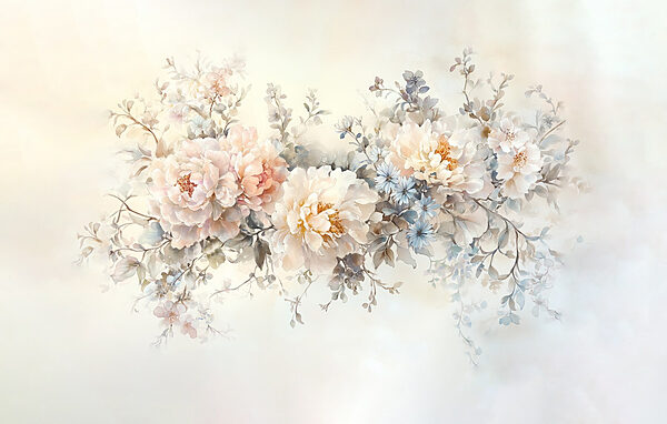 Pittura di fiori su una superficie bianca Pittura di fiori su una superficie bianca