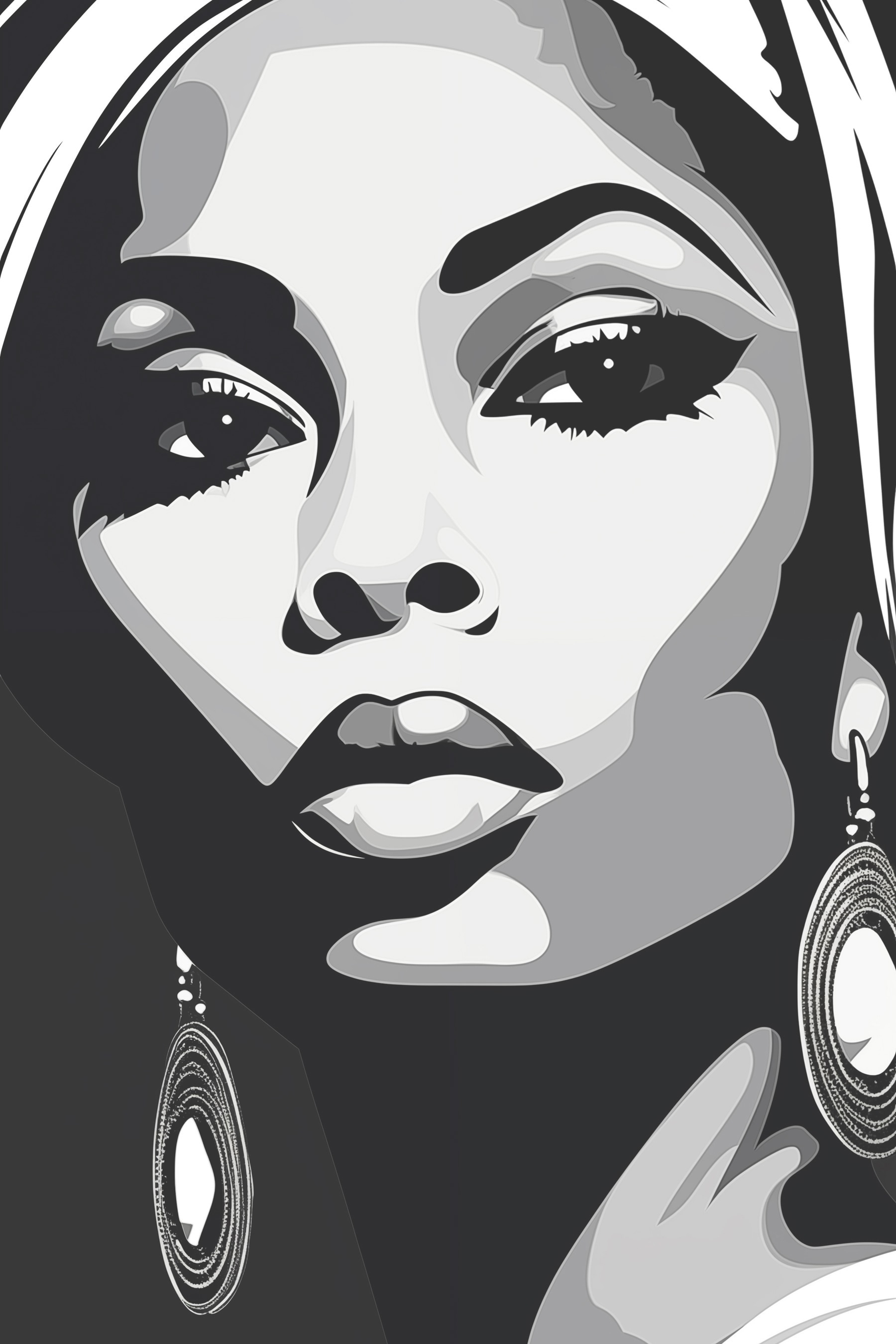 Woman with large earrings
