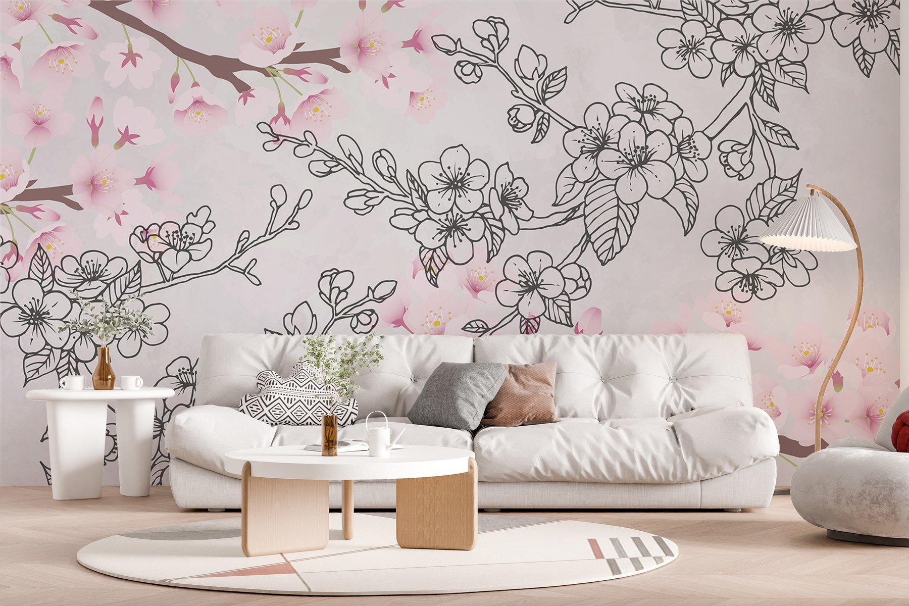 Delicate blossoms in soft pastels