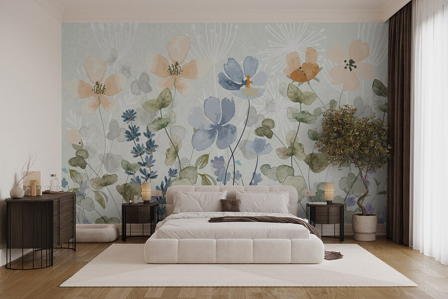 Pittura di fiori e foglie Pittura di fiori e foglie