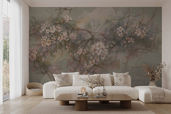 Pittura di fiori su un ramo Pittura di fiori su un ramo