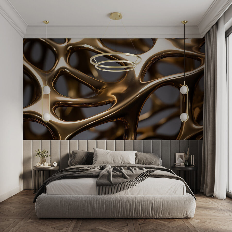 Intricata rete di linee metalliche