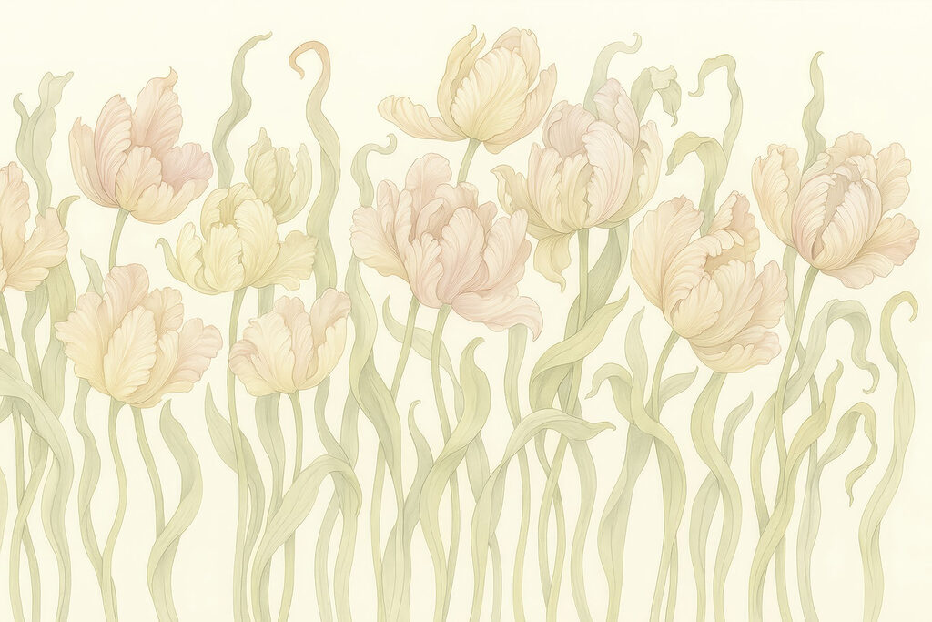 Delicate tulips in soft hues