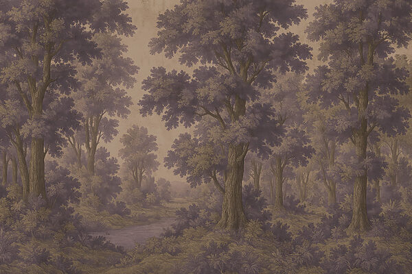 Pittura di alberi e fiume Pittura di alberi e fiume