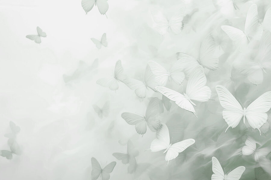Gruppo di farfalle in volo