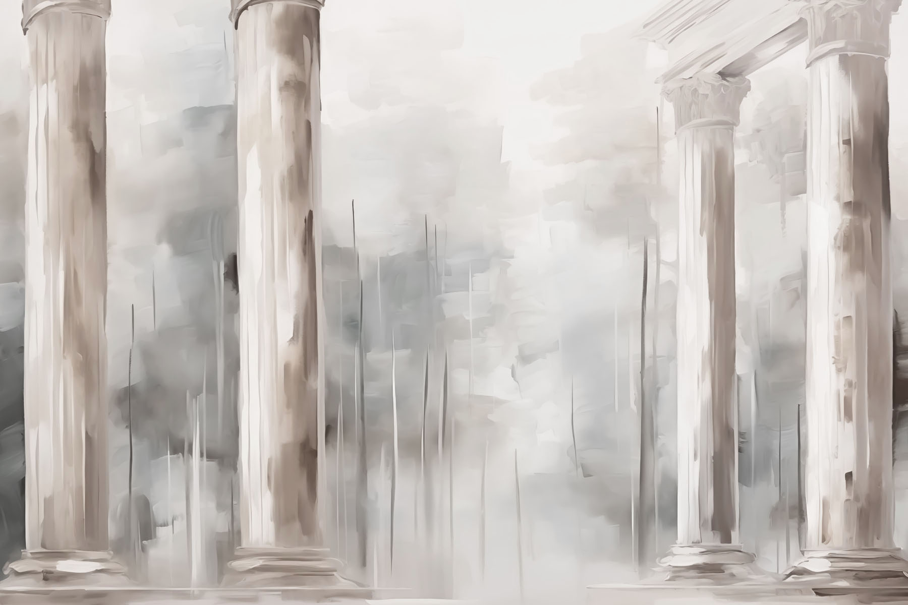 Painting of a building with columns
