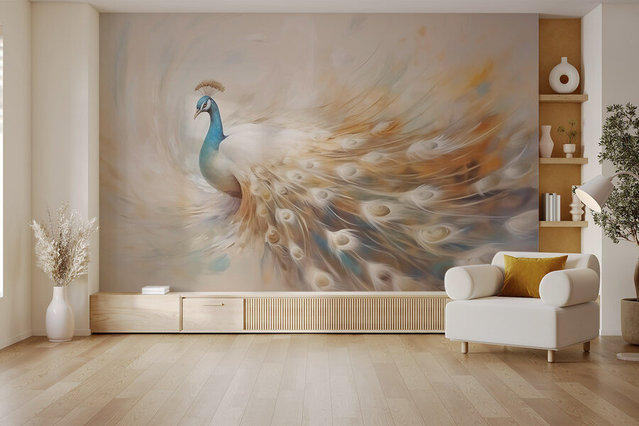 Pittura di un pavone