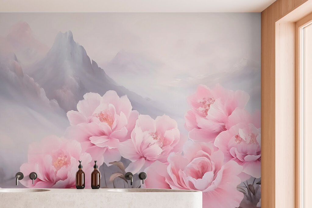 Painting of pink flowers