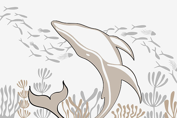 Delfino che nuota nell'oceano Delfino che nuota nell'oceano