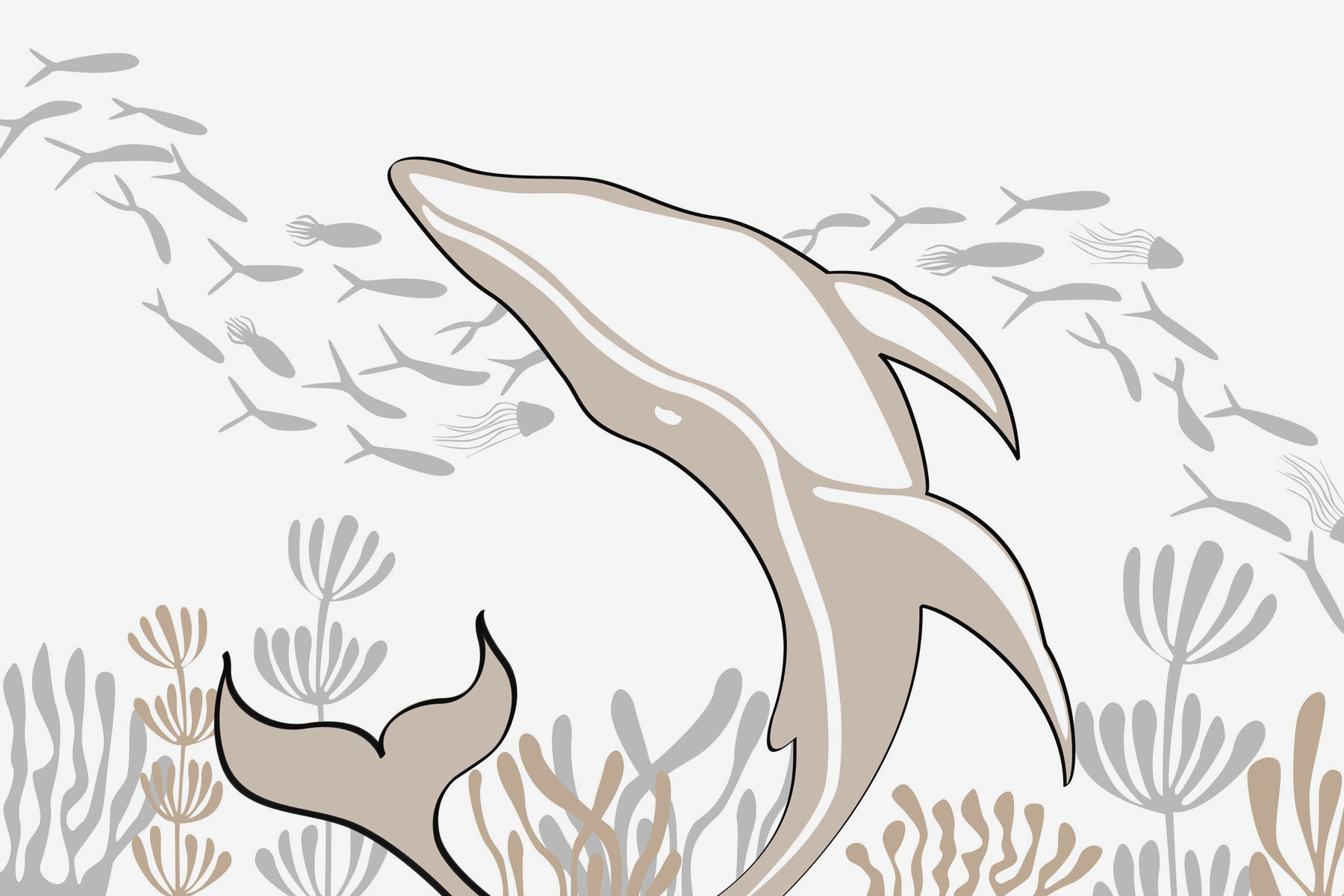 Dolphin swimming in the ocean