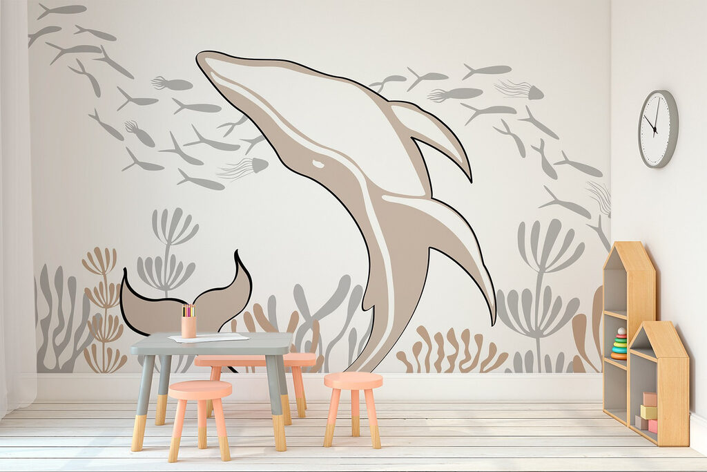 Dolphin swimming in the ocean