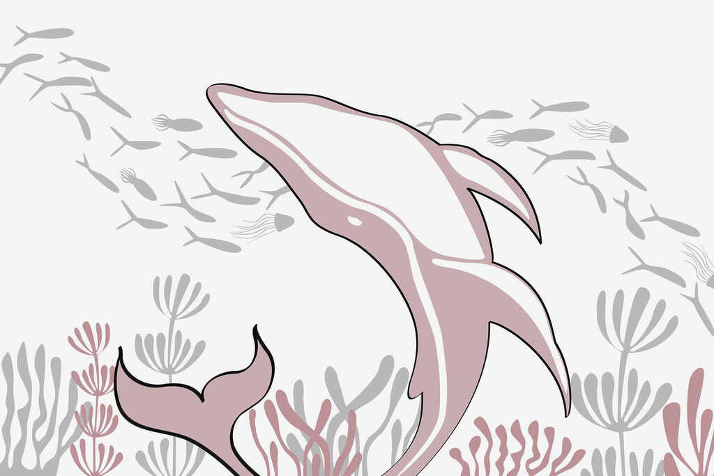 Delfino che nuota nell'oceano Delfino che nuota nell'oceano