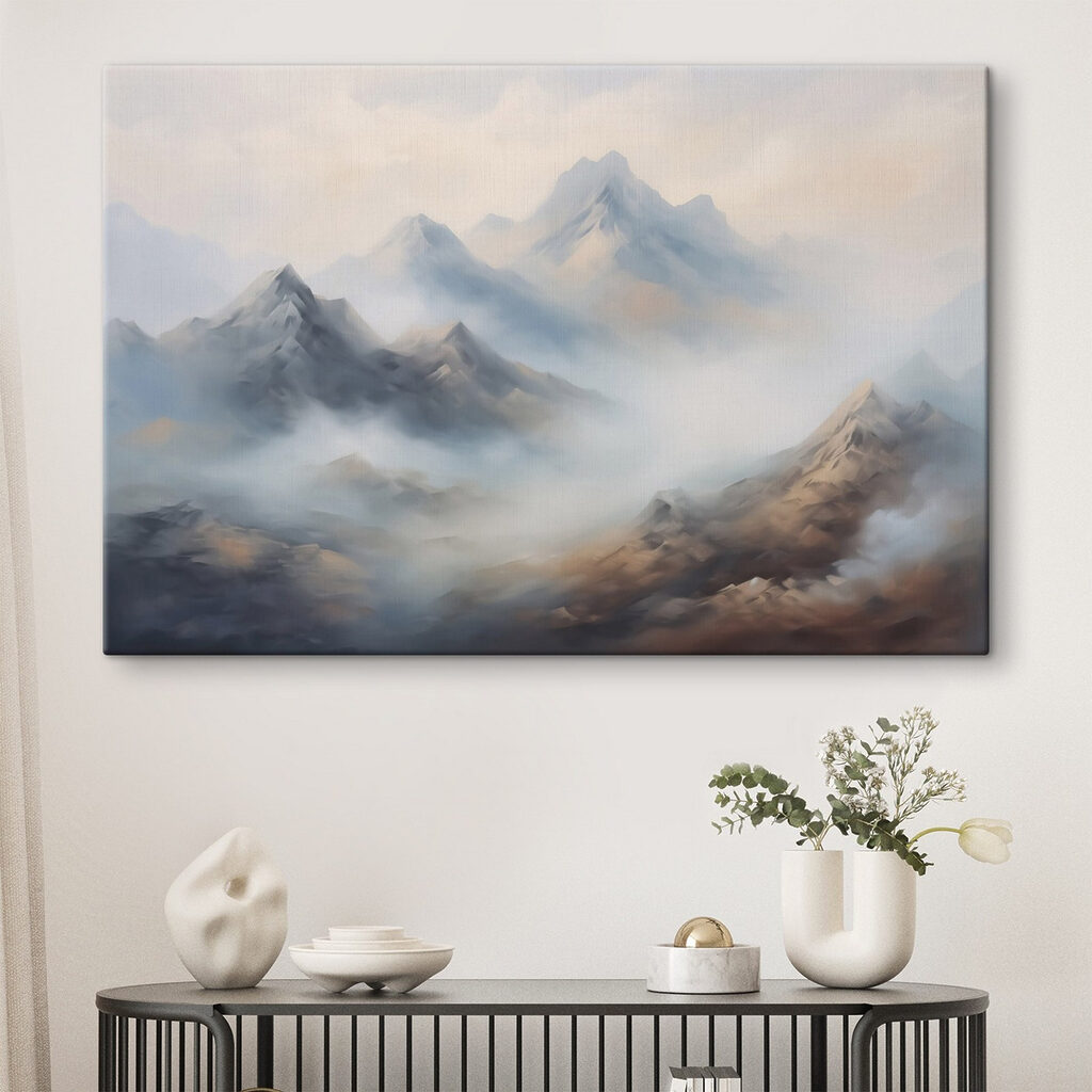 Mountain range with clouds