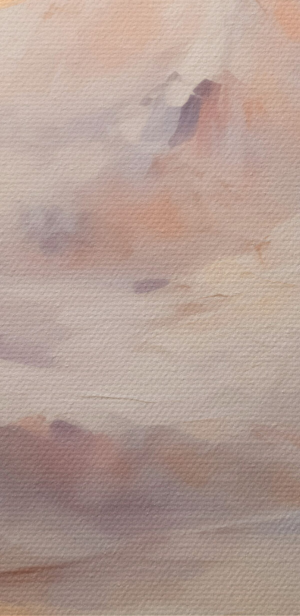 Painting of a snowy mountain range