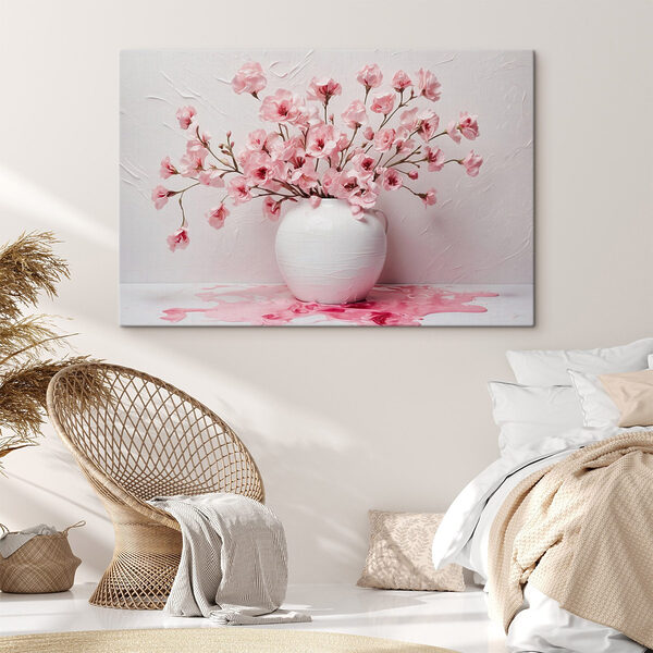 Quadri Quadri Vaso con fiori rosa (COD: s44081)