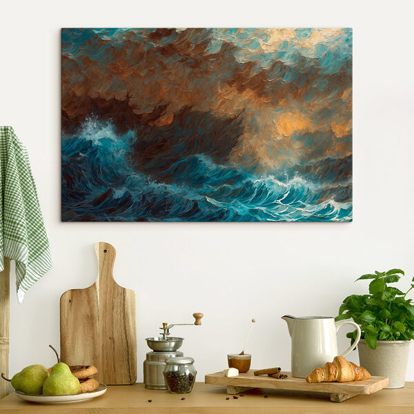 Quadri Quadri Dipinto raffigurante le onde che si infrangono nell'oceano (COD: s44086)