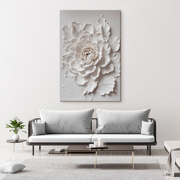 Quadri Fiore bianco con foglie (COD: s44089) Quadri Quadri Fiore bianco con foglie (COD: s44089)