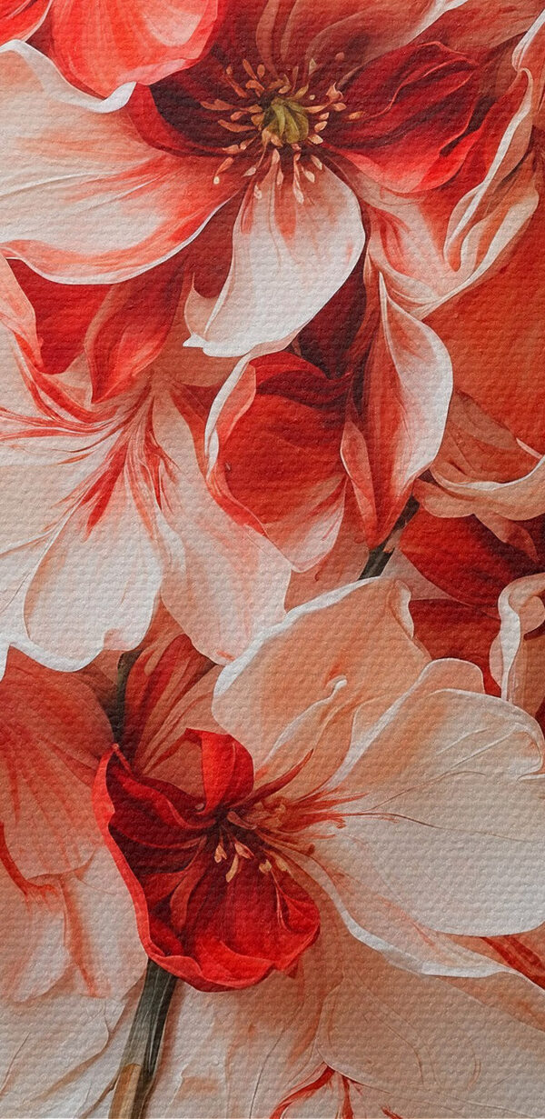 Painting of flowers on a white surface Painting of flowers on a white surface