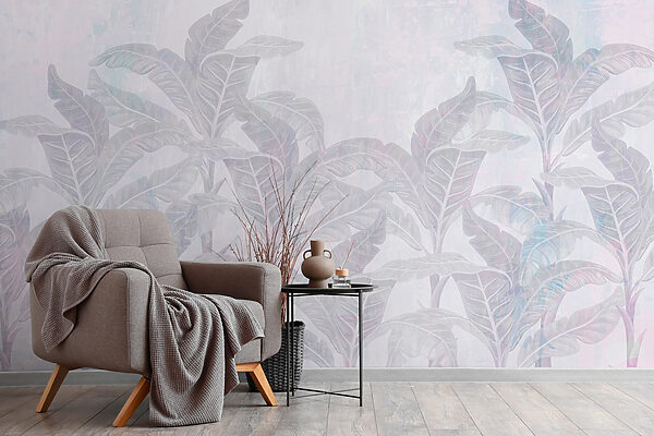 Delicate leaves in soft hues