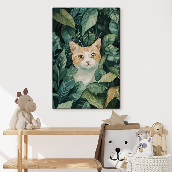Gatto tra le foglie Quadri Gatto tra le foglie