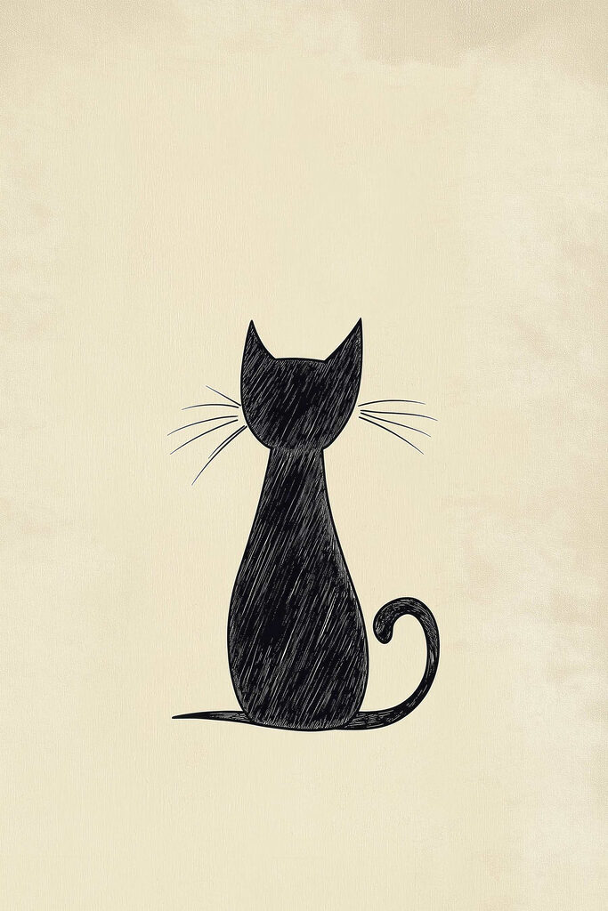 Black cat with whiskers Black cat with whiskers