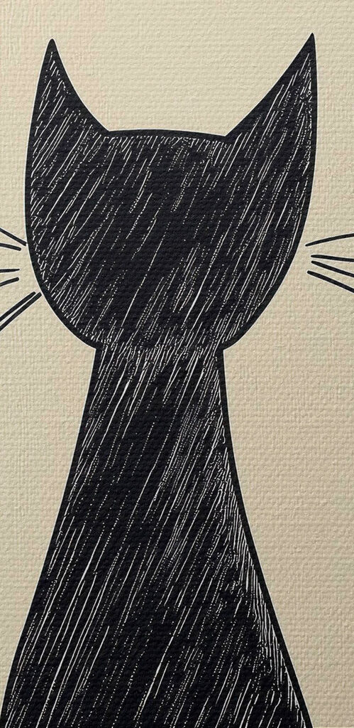 Black cat with whiskers Black cat with whiskers