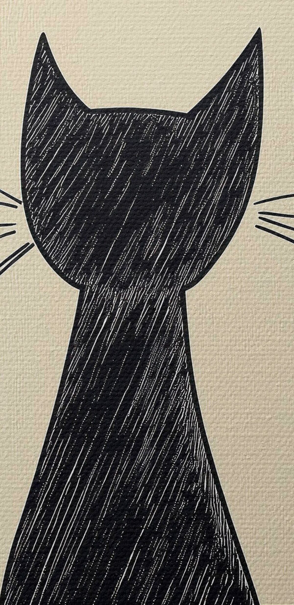 Black cat with whiskers Black cat with whiskers