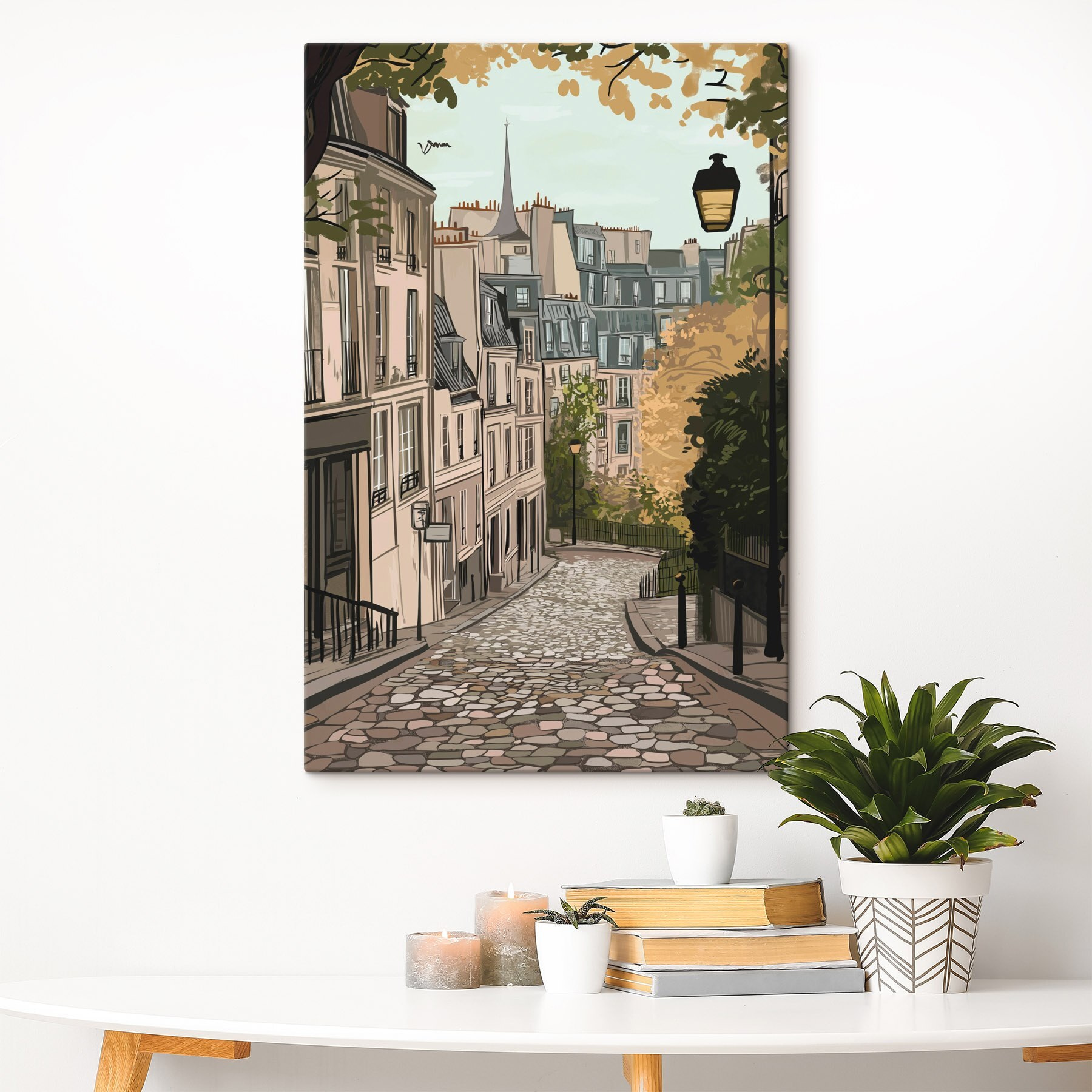Street with buildings and a lamp post Street with buildings and a lamp post