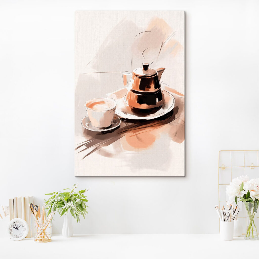 Teapot and a cup on a plate Teapot and a cup on a plate