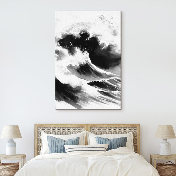 Immagine in bianco e nero di un'onda Quadri Immagine in bianco e nero di un'onda
