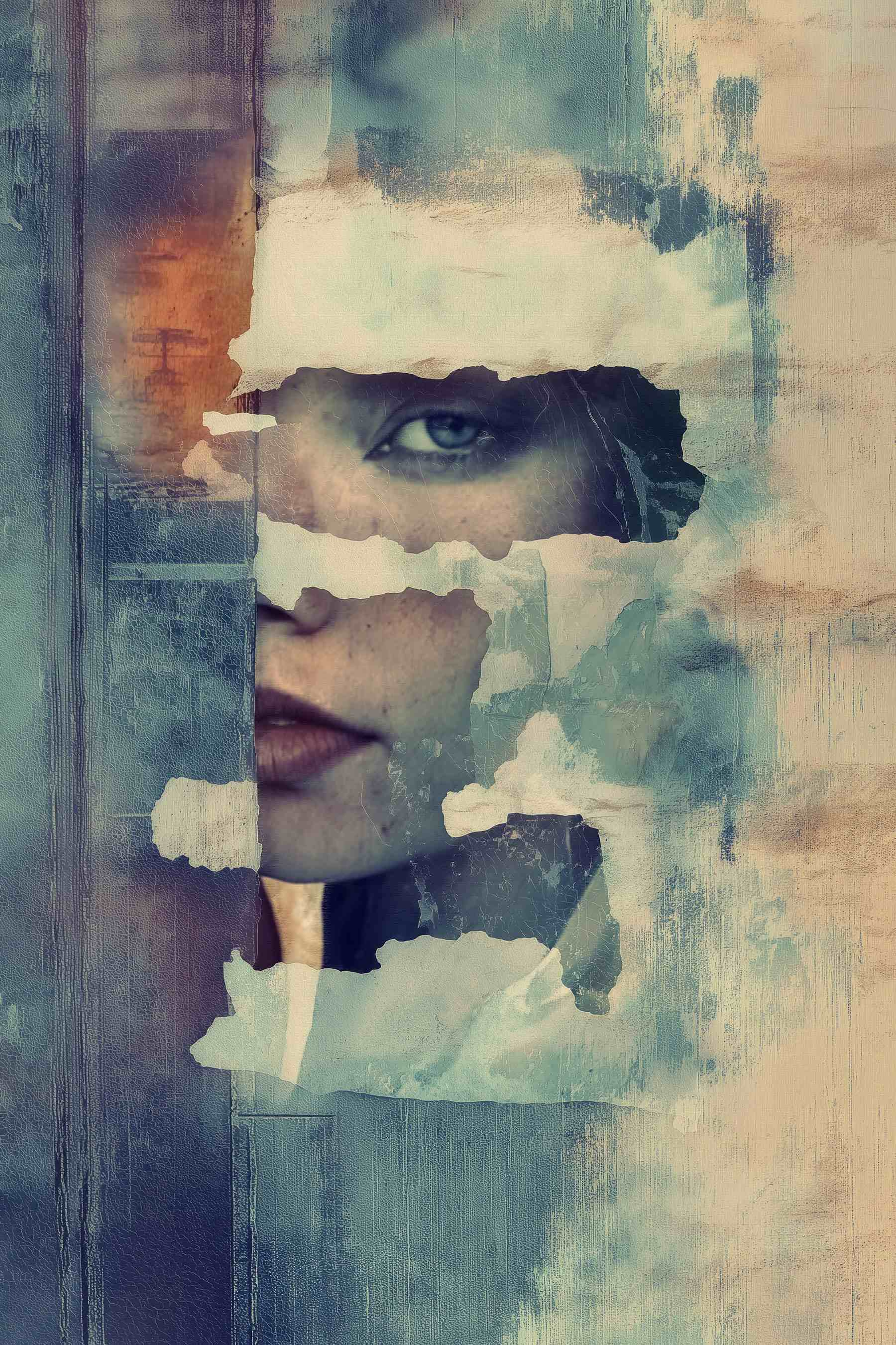 Woman's face through a window
