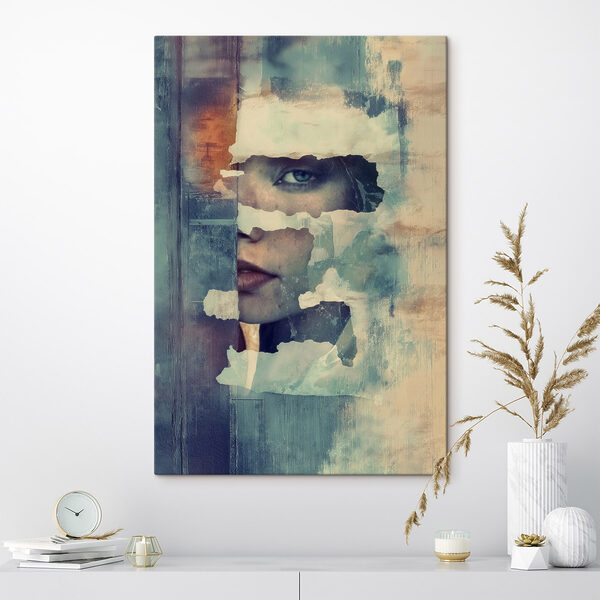 Woman's face through a window