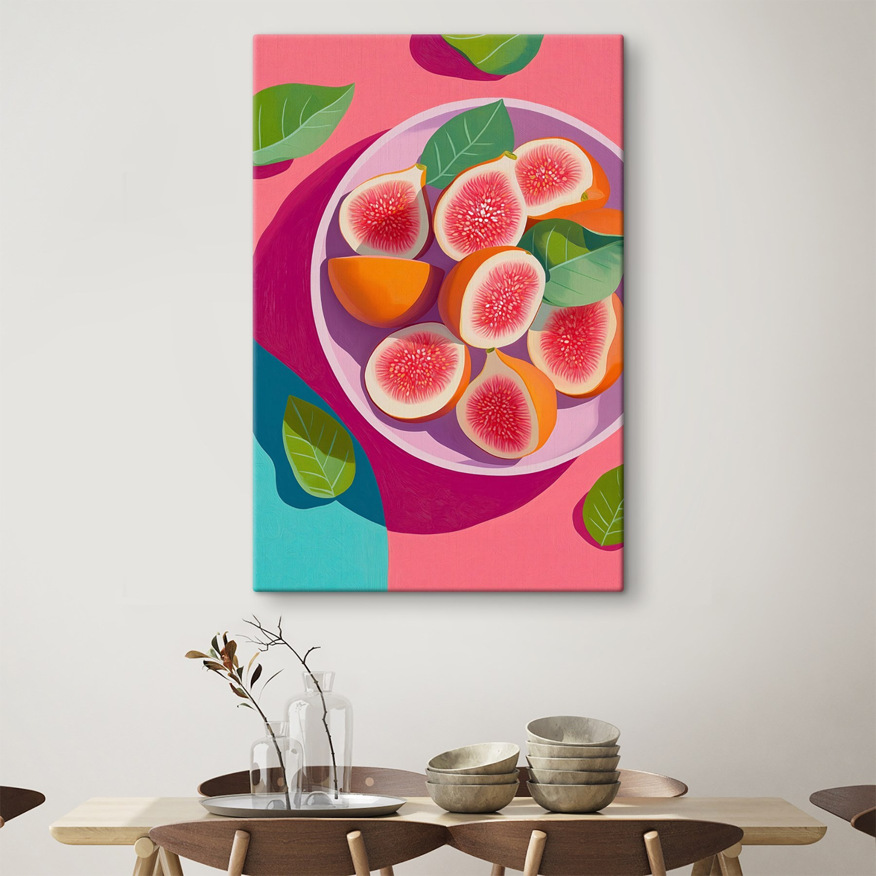 Bowl of fruit with leaves Bowl of fruit with leaves