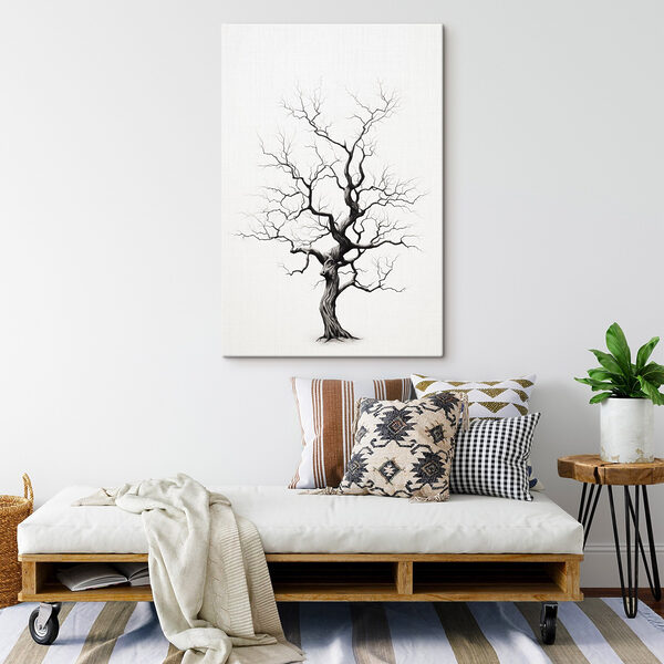 Disegno in bianco e nero di un albero Quadri Disegno in bianco e nero di un albero