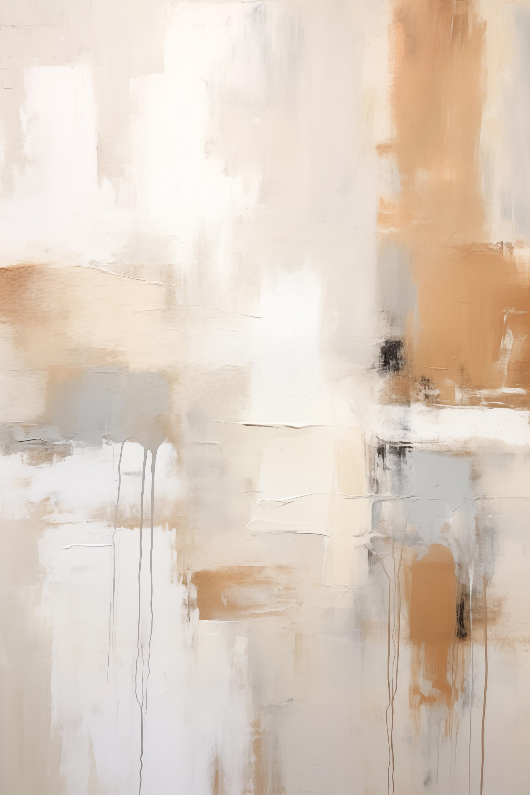 Painting of white and brown paint