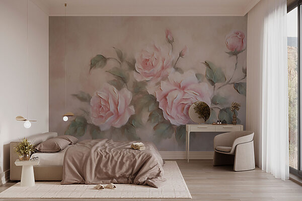 Pittura di rose rosa Pittura di rose rosa